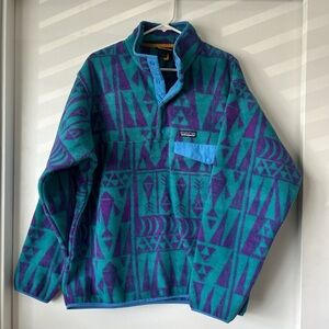 (SOLD)Patagonia Synchilla Turquoise and Violet Fleece